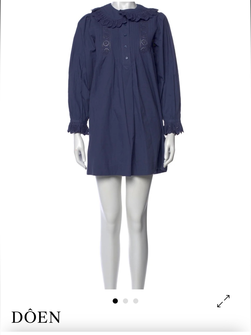 Doen Navy Eyelet-Collar Mini Dress - Picture 3 of 3